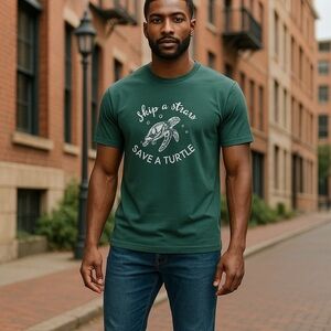 Next Level Sustainable Men’s  SS. T-Shirt- Green Size M